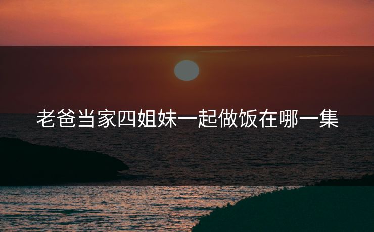 老爸当家四姐妹一起做饭在哪一集