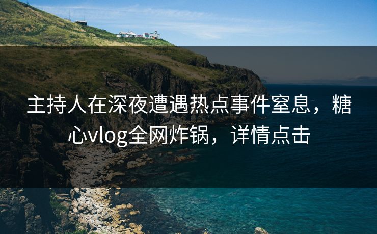 主持人在深夜遭遇热点事件窒息，糖心vlog全网炸锅，详情点击