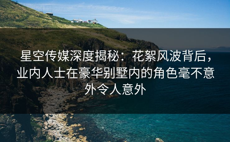 星空传媒深度揭秘：花絮风波背后，业内人士在豪华别墅内的角色毫不意外令人意外