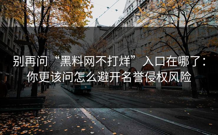 别再问“黑料网不打烊”入口在哪了：你更该问怎么避开名誉侵权风险